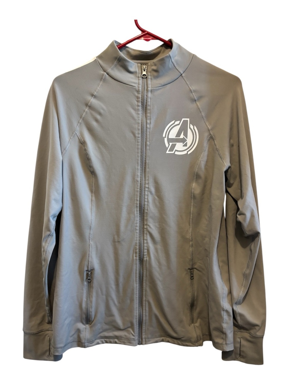 Marvel Light Gray Jacket with Red Collar Accent